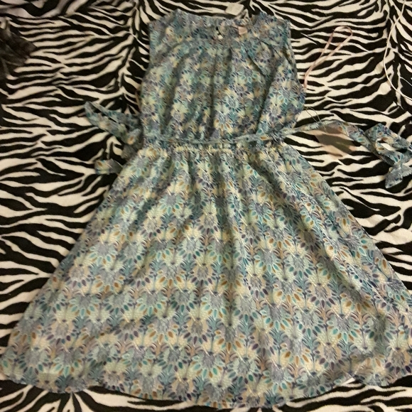 Forever 21 Contemporary Blue Floral/Tribal dress S - Picture 1 of 8